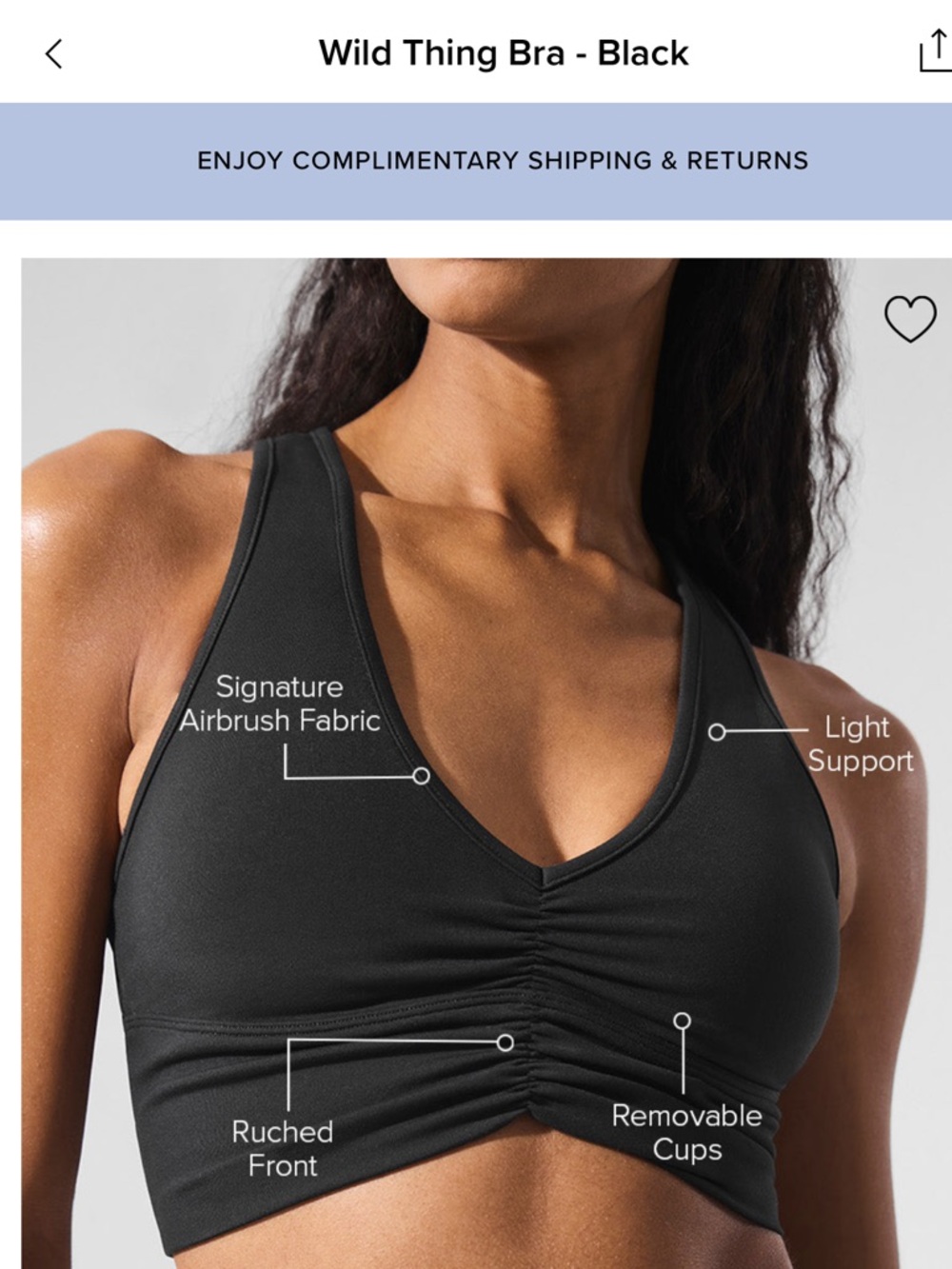 Alo Yoga Wild Thing Bra - Black (size XXS)